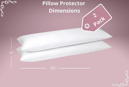 CirclesHome Pillow Protectors 4 Pack Standard Zippered - 100% Cotton Breathable Pillowcases - Protects Pillows from Dirt, Dust and Debri (Standard - Set of 4 - 20x26)