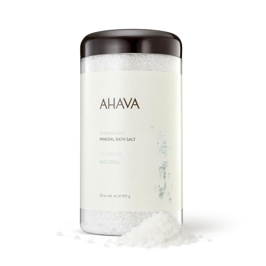 AHAVA Dead Sea Mineral Bath Salt- Intense Relaxation for Body & Mind, Elevates Moisture, Softens & Eases Sore Muscles, Enriched by Exclusive Dead Sea Salt & Osmoter blend, 32 oz