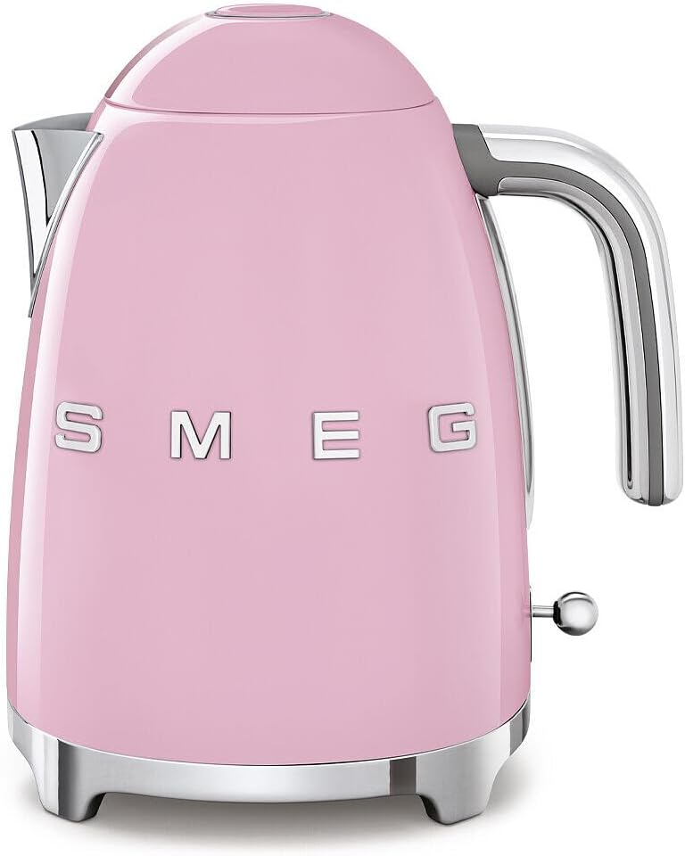 SMEG KLF03 Electric Kettle 1.7L (7 Cup), Retro Hot Water Boiler for Tea & Coffee, Fast Boiling, Auto Shut-Off, Soft Open Lid, 360° Swivel Base Countertop Kettle – Matte Champagne