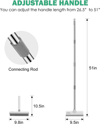 SetSail Floor Scrub Brush with 51-Inch Long Adjustable Handle 2 in 1 Scrape Brush Stiff Bristle Floor Scrubber for Cleaning Shower Bathroom Garage Kitchen Wall Deck Tub Tile