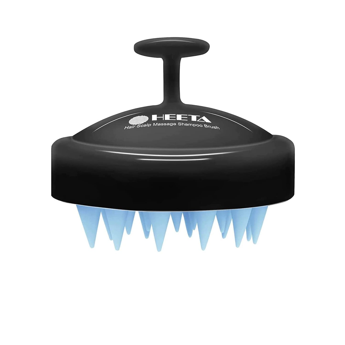 HEETA Scalp Massager Hair Growth, Soft Silicone Scalp Scrubber Shampoo Brush for Exfoliation, Dandruff Removal Head Massage Stress Relax, Wet & Dry Use for Thick Thin Curly Hair Care, Black