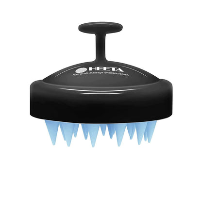 HEETA Scalp Massager Hair Growth, Soft Silicone Scalp Scrubber Shampoo Brush for Exfoliation, Dandruff Removal Head Massage Stress Relax, Wet & Dry Use for Thick Thin Curly Hair Care, Black