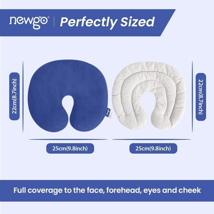 NEWGO Face Heating Pad Sinus Relief Mask, Moist Heat Face Mask Microwavable, Warm Compress for Sinus Pressure Relief, Migraine, Tension Headache Relief - Purple