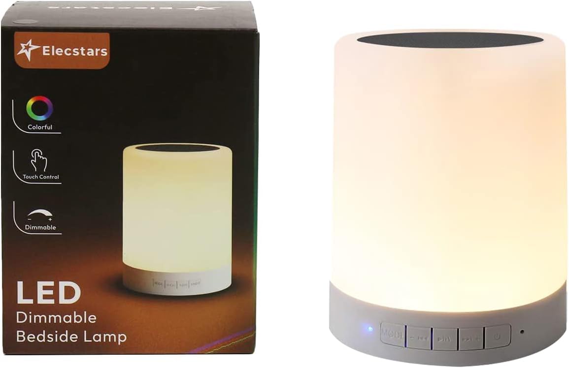 Night Light with Bluetooth Speaker, Touch Lamp Rechargeable Relaxing Cool