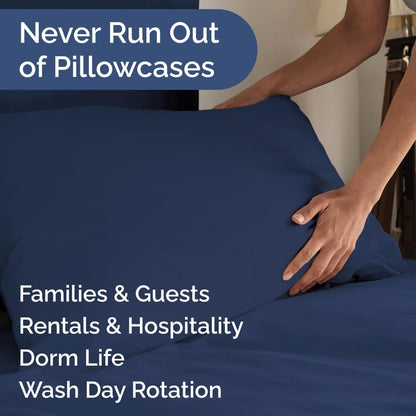 Standard Pillow Cases Set of 10 - Ultra Soft Hotel Quality Pillowcase Covers - Comfy, Cozy & Wrinkle Free - Shrink, Stain and Fade Resistant - Machine Washable Pillow Protectors - 10 Pcs Set - White - Colors B