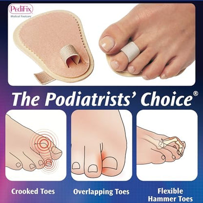 Pedifix Double-Toe Straightener – Gentle Toe Alignment Support for Hammer Toes, Crooked or Overlapping Toes – One Size Fits Most