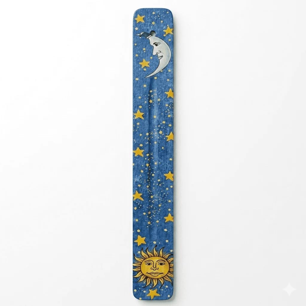 Hosley Wood Incense Holder Sun 10 Inches Ideal Gift for Wedding, Aromatherapy, Zen, Spa, Reiki, Meditation