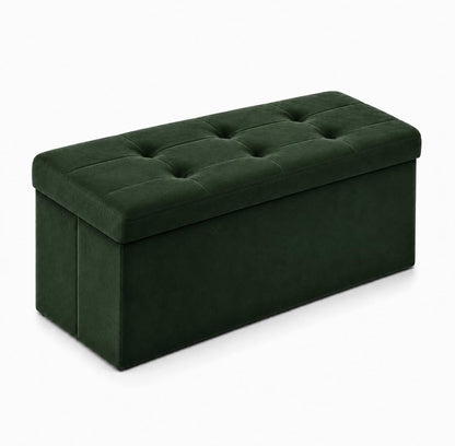ALASDO Storage Ottoman Footrest Stool Small Ottoman with Storage Foldable Ottomans Foot Rest Footstool Bench for Living Room 17x13x13inches Grey