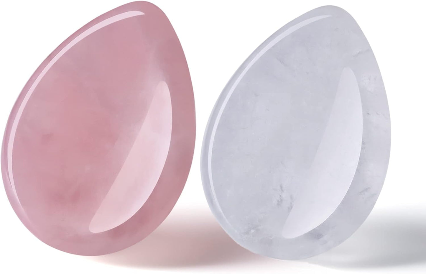 YATOJUZI Thumb Worry Stones for Anxiety Stress Relief Items Healing Crystals Natural Amethyst Rose Quartz Crystal Palm Pocket Stone Gemstones Meditation Reiki Spiritual Gifts for Women Men 2PCS