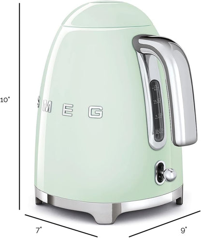SMEG KLF03 Electric Kettle 1.7L (7 Cup), Retro Hot Water Boiler for Tea & Coffee, Fast Boiling, Auto Shut-Off, Soft Open Lid, 360° Swivel Base Countertop Kettle – Matte Champagne