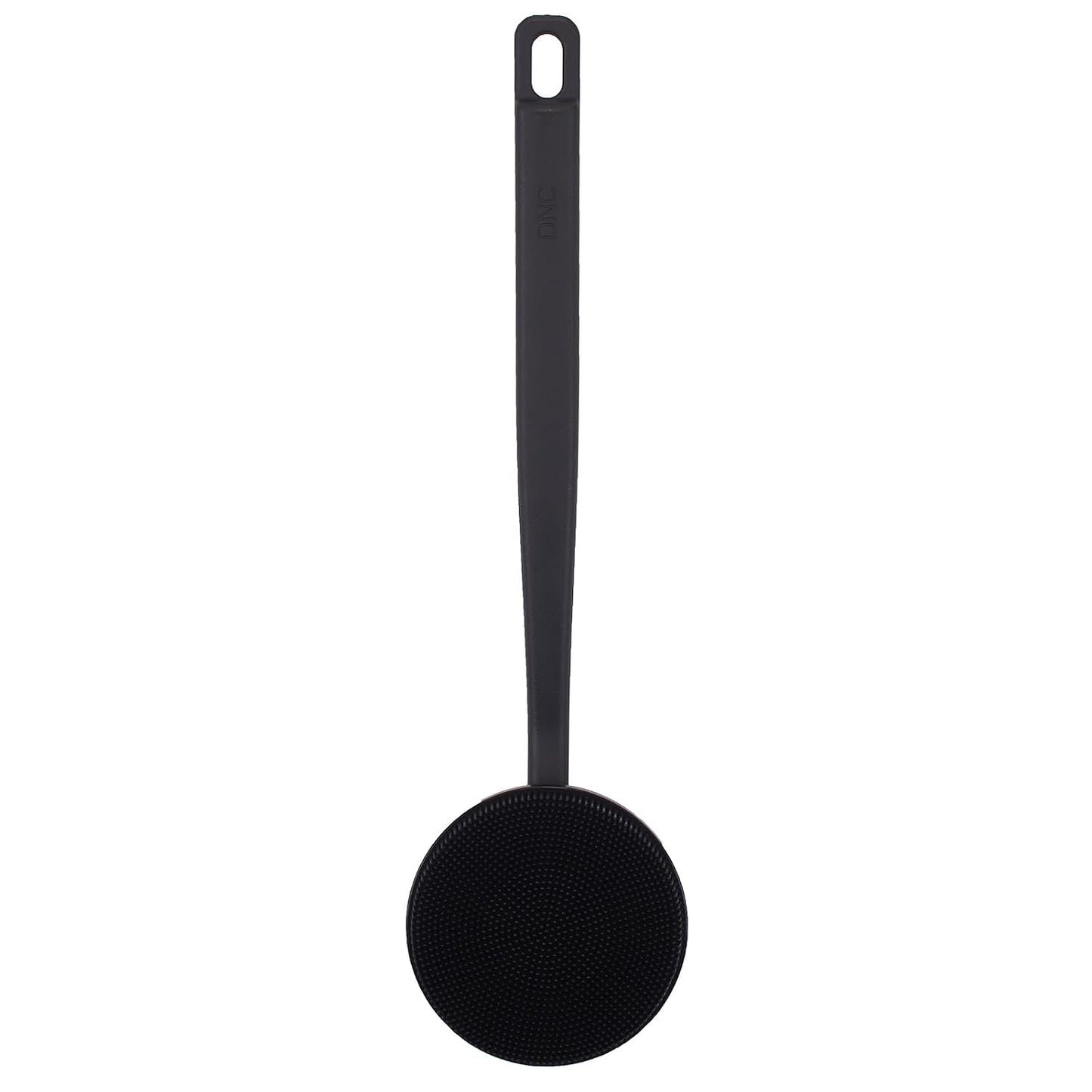 DNC Back Scrubber for Shower Soft Silicone Bath Body Brush with Long Handle (Black)