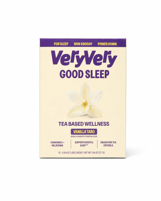VeryVery Good Tea Sleep Mix, Vanilla Taro, Melatonin, 10 Packets