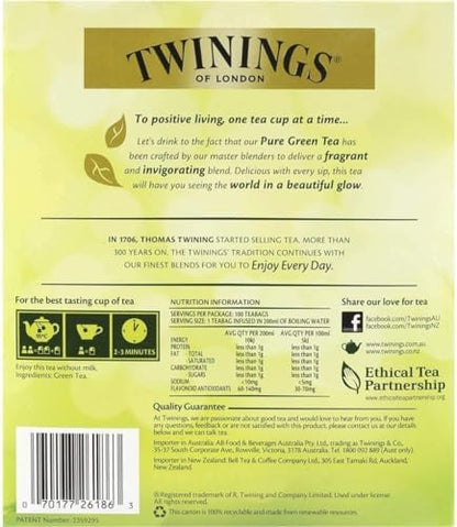 Twinings Tea – All Natural, Pure Green Tea Bags – 100 Count