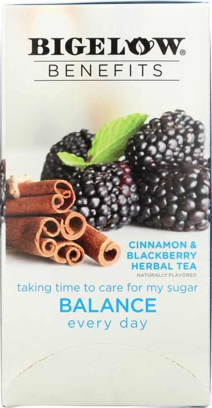 Bigelow Benefits Herbal Tea (Pack of 2) Cinnamon & Blackberry Herbal Tea, 18 Count (Pack of 2)
