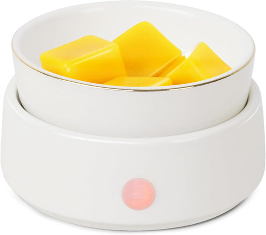 Candle Wax Melt Warmer with Safety Timer Auto Shut-Off Ceramic Electric Wax Burner Melter Timer Adjust Fragrance Intensity for Scented Wax Melts Candle Jars Essential Oils Home Office Gift Decor