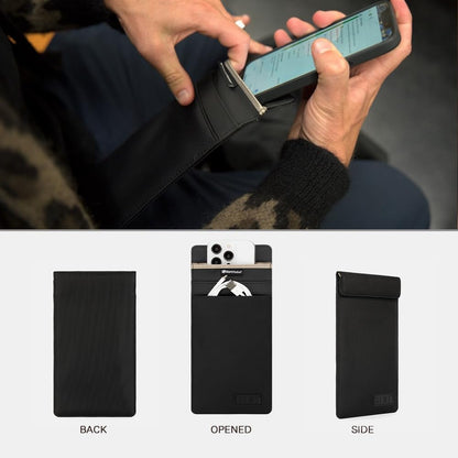 SLNT Faraday Phone Sleeve - Signal Blocking Pouch (Black, Medium)