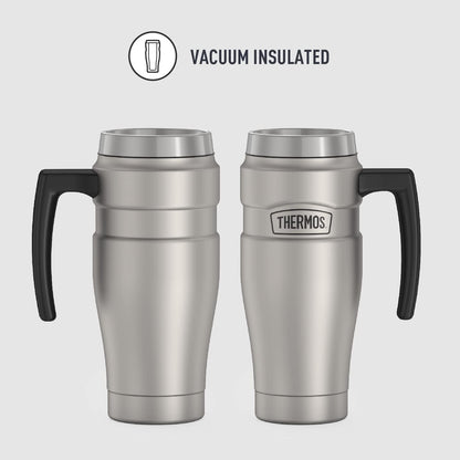 THERMOS Stainless King Vacuum-Insulated Travel Tumbler, 16 Ounce, Matte Steel
