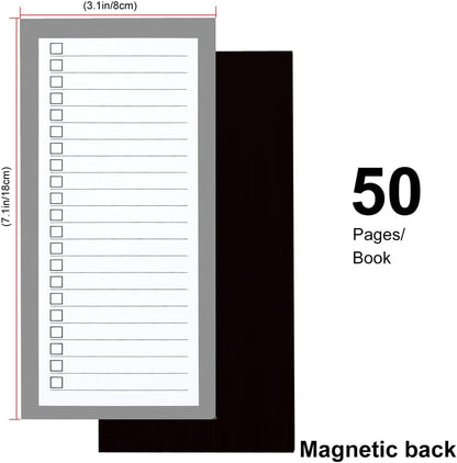 6 Pack Magnetic Notepads, Notepads Grocery List Magnet Pad for Fridge,Full Magnet Back Design Notepad for Grocery Lists, Shopping Lists, to-Do Lists(240 Sheets)