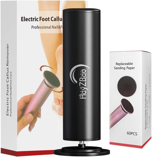 HayZBao Electric Callus Remover for Feet | FSA&HSA Eligible 12V High Power Plug-in Electric Foot Callus Remover with 60 Pcs Sanding Discs