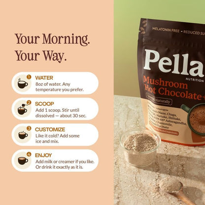 Pella Nutrition Instant Mushroom Spiced Chai Latte for Relaxation - 20 Cups