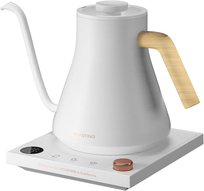 INTASTING Electric Kettles, Gooseneck Electric Kettle, ±1℉ Temperature Control, Stainless Steel Inner, Quick Heating, for Pour Over Coffee, Brew Tea, Boil Hot Water, 0.9L Black