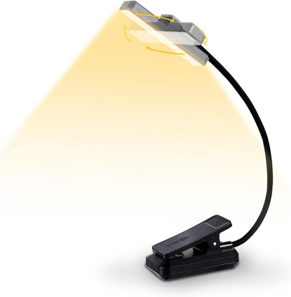VAVOFO 24 LEDs Rotatable Book Light, Rechargeable Clip Reading Lamp