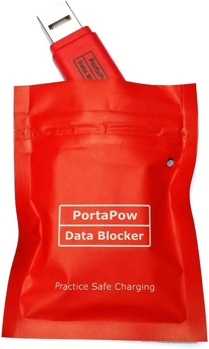 PortaPow USB Data Blocker (White 2 Pack) - Protect Against Juice Jacking