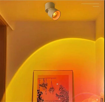3-Pack Sunset Spotlight Led Down Lamp Interior Surface Mounted/recessed Ceiling Spot Lighting for Decoration Living Bedroom Hallway (Black)
