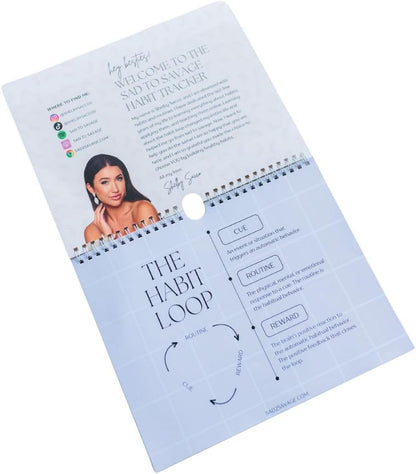 SAD TO SAVAGE Habit Tracker by Shelby Sacco - Daily Habit Tracker Journal with Affirmations and Educational Material on the Habit Loop for Creating Habits to Improve Your Life