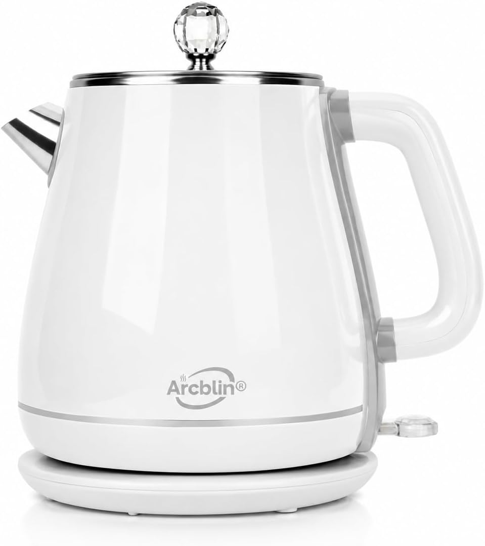 1.8L Electric Kettle, Tea Kettle with Fast Boil 1350W, Pearl White