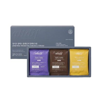 KKOKDAM altdif Relax Tea Gift Set, 3 Caffeine Free Blends, 12 Tea Bags