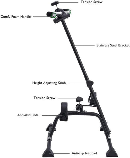 Pedal Exerciser Bike Hand Arm Leg and Knee Peddler Adjustable Fitness Equipment for Seniors, Elderly Home Pedal Exercise Bike for Total Body, with Gift Box