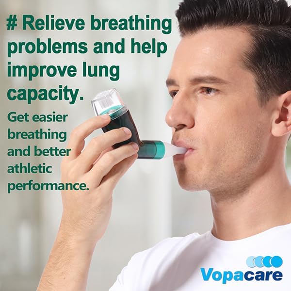 Flutter Valve Breathing Exercise Device for Lungs, Mucus Removal Device, Adjustable Resistance Breathing Trainer, Portable Lung Exerciser for Mucus Clearance