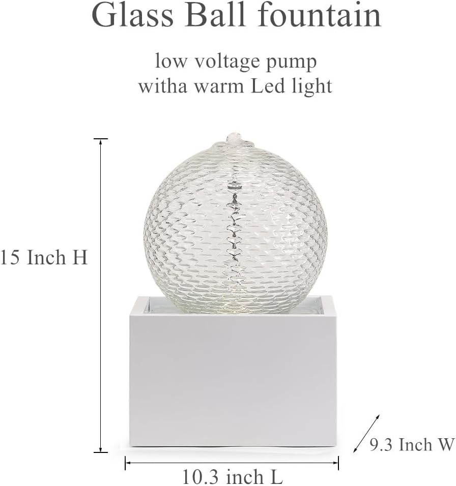 Generic Indoor Water Feature Tabletop Ceramic Fountain Home Kitchen Office Decoration Modern Design Style (white)