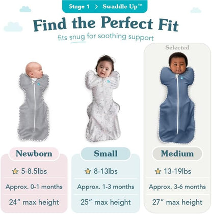 Love to Dream Swaddle UP, Baby Sleep Sack, Self-Soothing Swaddles for Newborns, Get Longer Sleep, Secure Fit Helps Calm Startle Reflex, New Born Essentials for Baby, 1.0 TOG, 13-19 lbs, Deep Olive