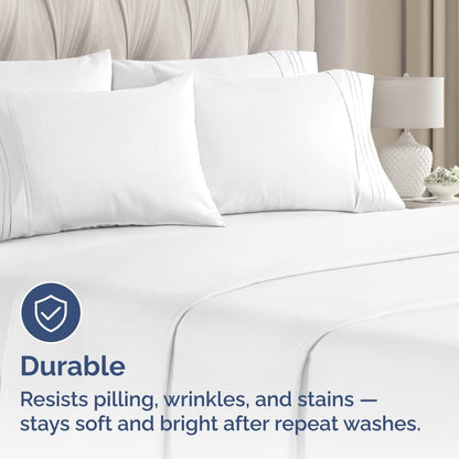 Standard Pillow Cases Set of 10 - Ultra Soft Hotel Quality Pillowcase Covers - Comfy, Cozy & Wrinkle Free - Shrink, Stain and Fade Resistant - Machine Washable Pillow Protectors - 10 Pcs Set - White - Colors A