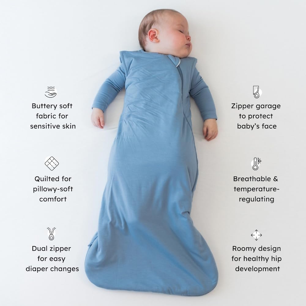 KYTE BABY Sleep Bag 1.0 TOG, Rayon Made From Bamboo Wearable Blanket, Dual Zipper For Infants And Toddlers Nursery Essentials
