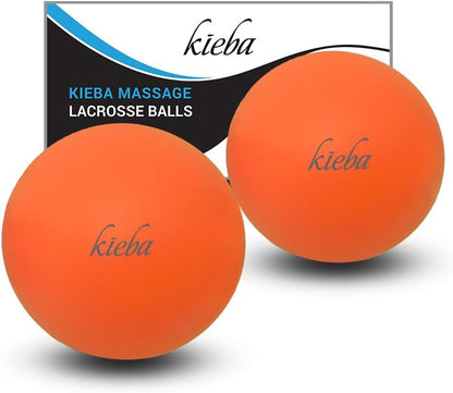 Kieba Massage Lacrosse Balls for Myofascial Release, Trigger Point Therapy, Muscle Knots, and Yoga Therapy. Set of 2 Firm Balls (Pink and Purple)