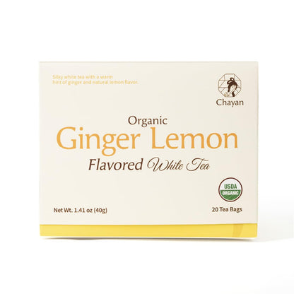 Chayan Organic White Tea Bags, Ginger with Natural Lemon Flavor,20 Count