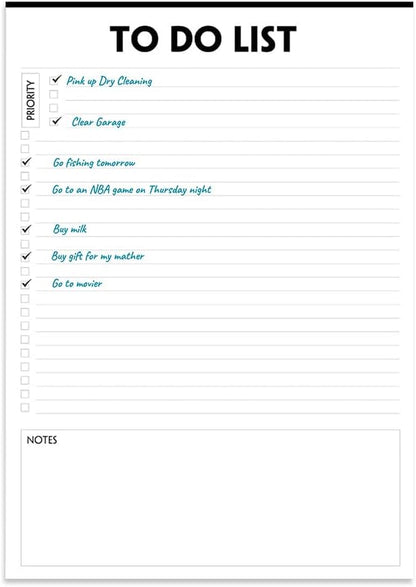 Nokingo To Do List Notepad - 5.5"x8.2", 50 Sheets, To Do Notebook with Check List Organizing, Tear Off, Simple Script, College Ruled To Do Planner for Daily Task