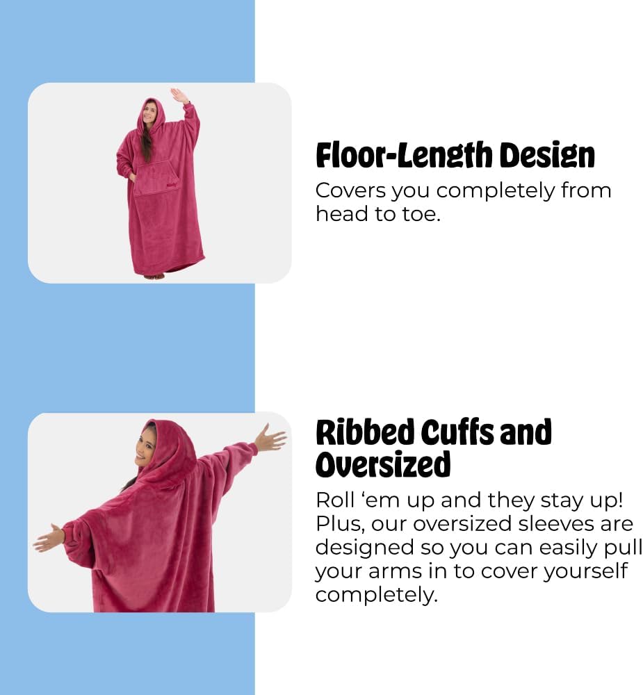 THE COMFY Dream | From Shark Tank | Patented | No Sherpa | Light Wearable Blanket Hoodie | Gift for Women & Men | One Size
