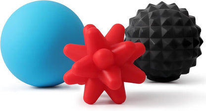 HODEMI Peanut Massage Ball Set, 3 Pack Peanut Roller, Textured Massage Ball & Trigger Point Ball for Deep Tissue Massage and Myofascial Release for Back, Neck, Hip and Foot with Mesh Bag