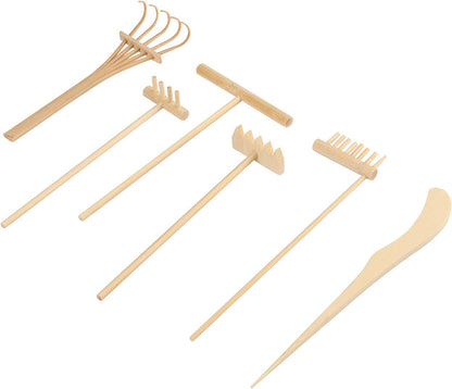24 PCS DIY Sand Zen Garden Tools, Mini Zen Garden Rake Sets for Serenity and Spiritual Meditation, Tasteful and Elegant Zen Garden Accessories for Home Decor, and Father or Mother's Gift, by GNIEMCKIN