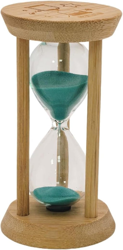 Mini Wooden Sand Timers,100% Bamboo Hourglass Sand Timers 1Min Sandglass Timer for Toothbrush Timer Games Classroom Home Office Cooking(Blue+1Min)