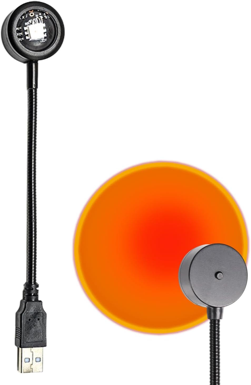 Sunset Projector - USB Charging Lamp with 7 Colors, 360° Rotating LED Light, Button Control, Plug and Play, Mood Lighting | Sunrise Bedroom Night Light for Gathering, Live Streaming, Room
