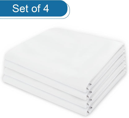 4 Pack Pillow Protectors with Zipper Standard Size, Waterproof, White