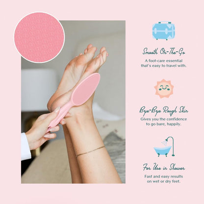 Bare August Glass Foot File Callus Remover- Heel Scraper & in Shower Foot Scrubber Dead Skin Remover - Pedicure Foot Buffer for Soft Feet