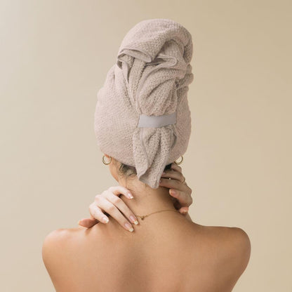 VOLO Hero Hair Towel – Ultra Soft Nanoweave™ Microfiber, Super Absorbent Quick Dry, Reduces Dry Time 50%, Anti-Frizz & Breakage, Secure Snug Strap, Large Wrap for All Hair Types - Luna Gray