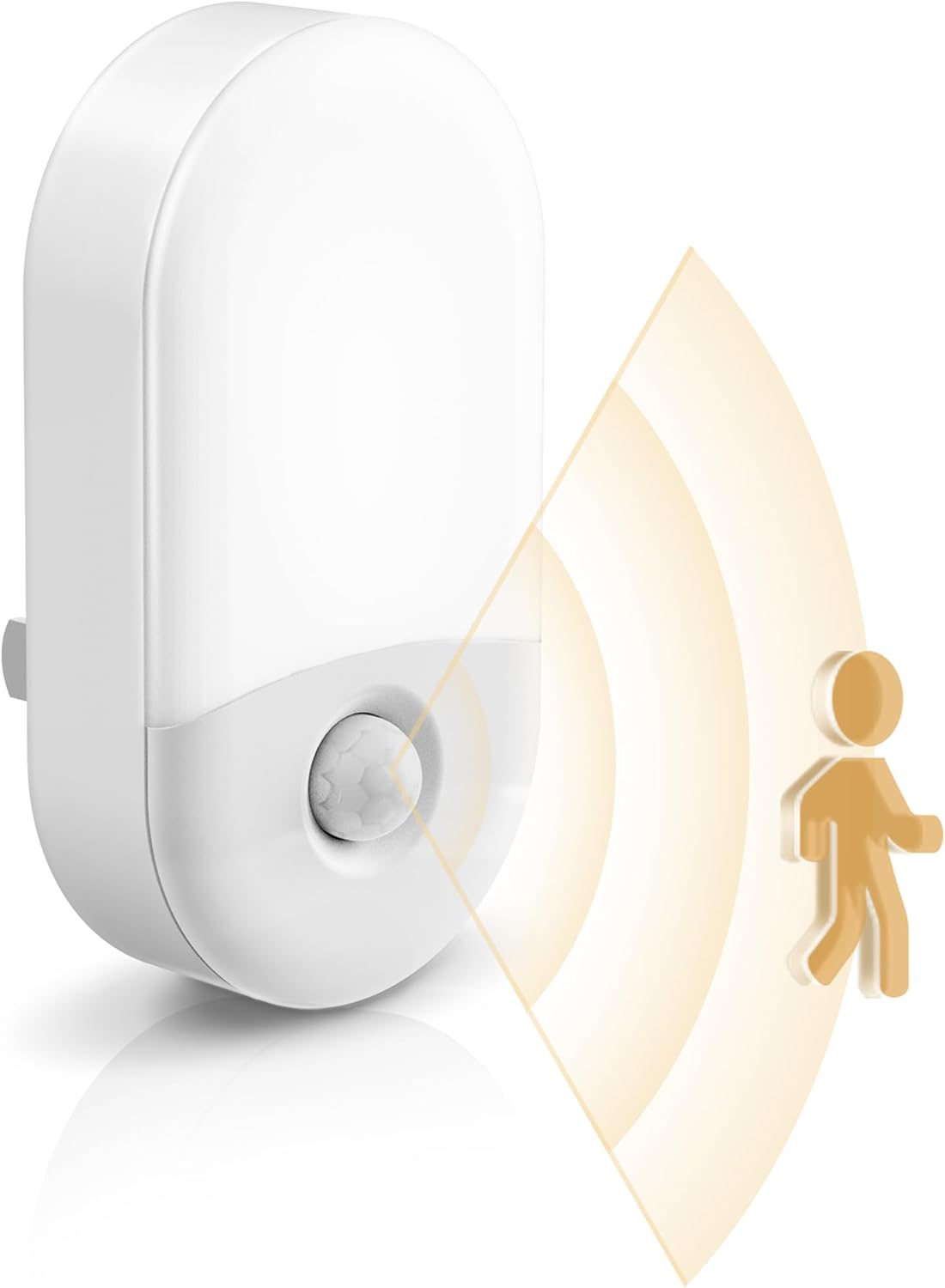 L LOHAS LED Amber Night Light, 2 Pack, Night Lights Plug into Wall Motion Sensor, 0.6W 2000K, LED Nightlights, 30/60LM Adjustable Brightness, Automatic Low Blue Nightlight for Kids, Bathroom, Hallway