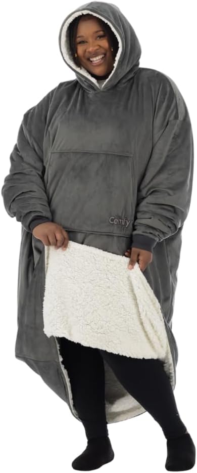 THE COMFY Original | From Shark Tank | Patented | Oversized Sherpa Wearable Blanket Hoodie| Gift for Women & Men | One Size